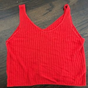 Red knitted tank top, size XS-S,
